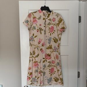 Spartina 449 Nora Half-Zip Floral Dress - Pink, Green, Blue